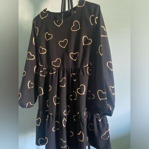 Black gold heart dress